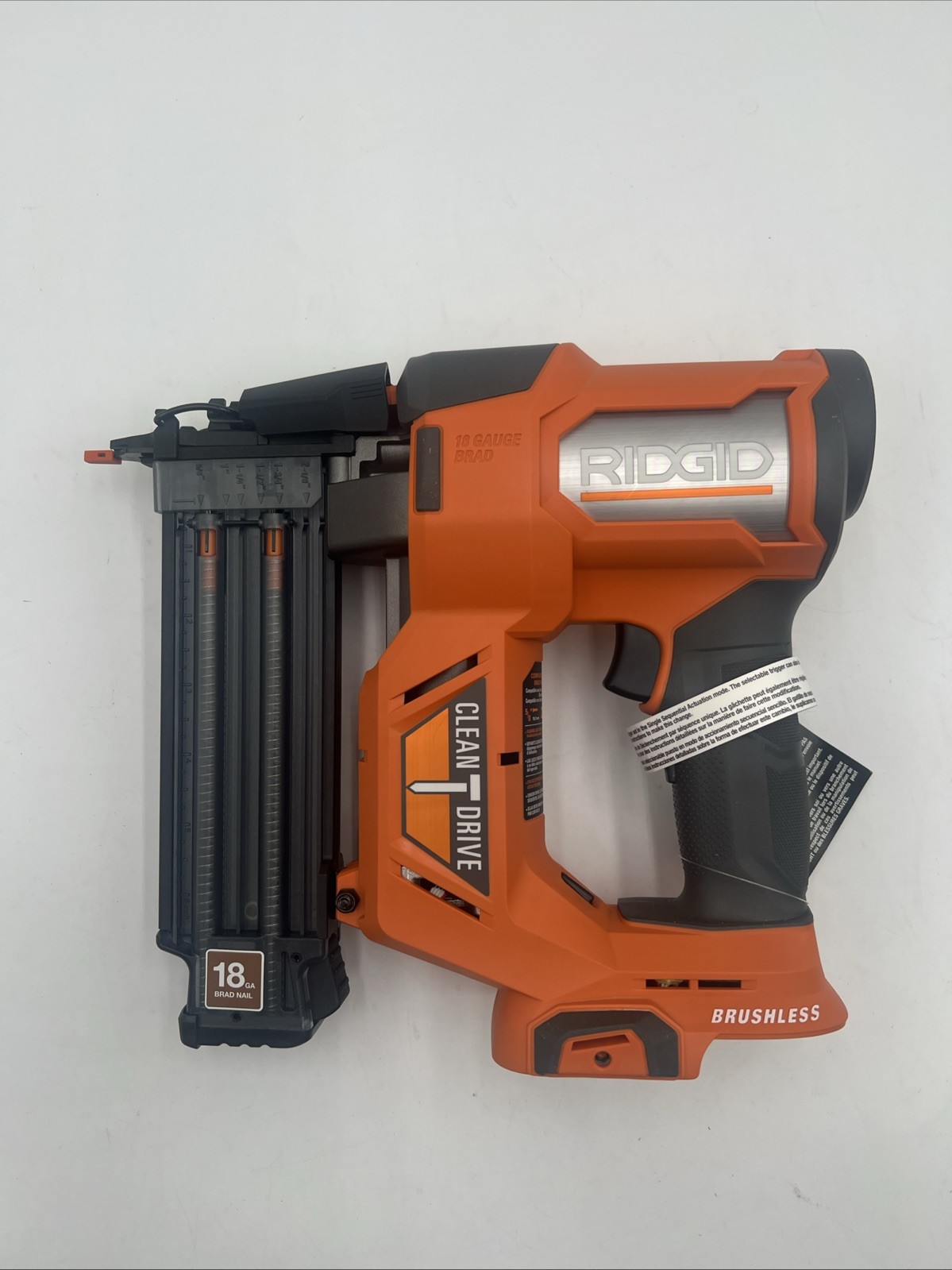 RIDGID 18V 18 Gauge Brushless Brad Nailer – (R09891) – Tool Only