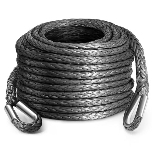 Winch Rope Extension, 3/8 » x 50ft 26,500 Lbs | 3/8 Inch x 50 Feet Gray