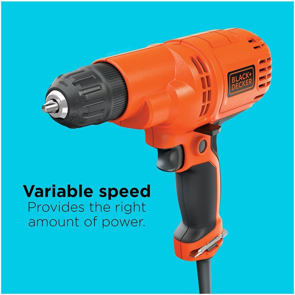 BLACK+DECKER Corded Drill, 5.5-Amp, 3/8-Inch (DR260C)