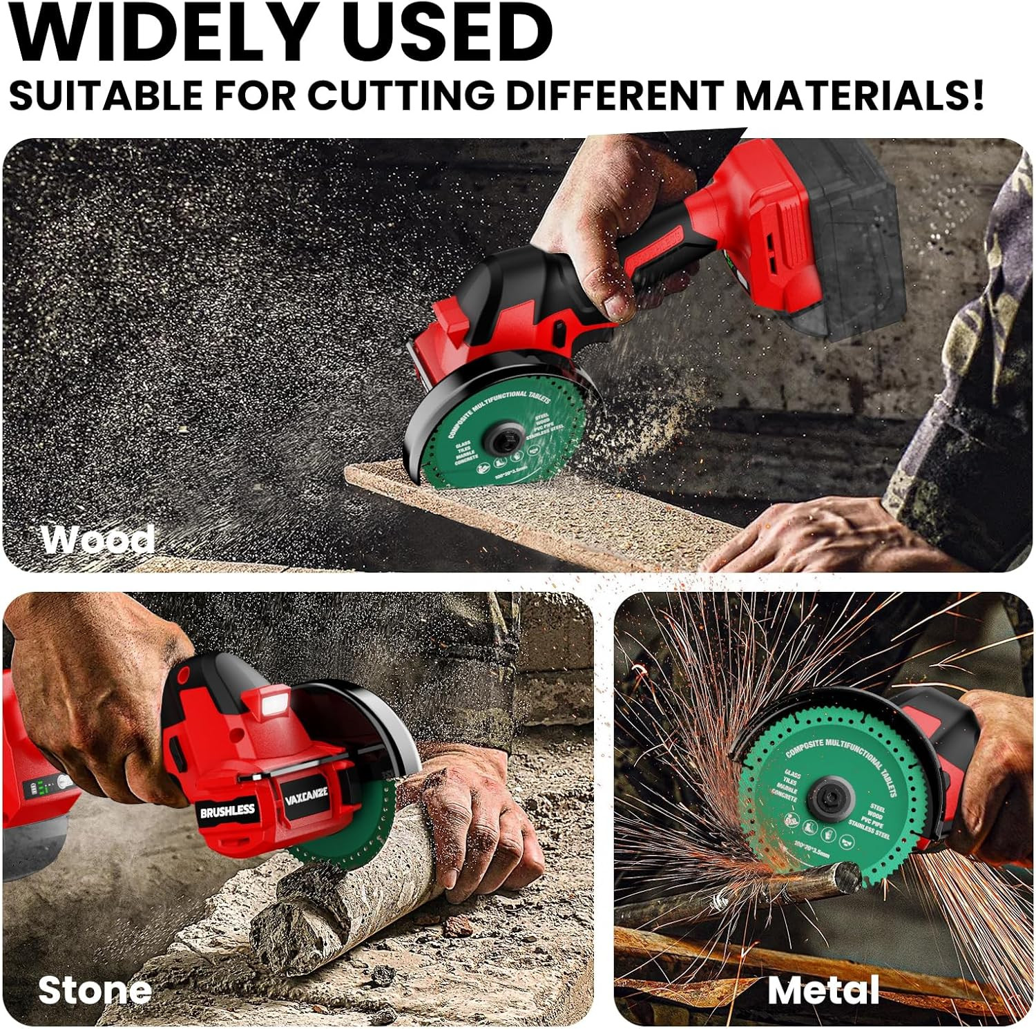 Cordless Cut Off Tool Compatible with Milwaukee Battery, 18,000 RPM Brushless Mo