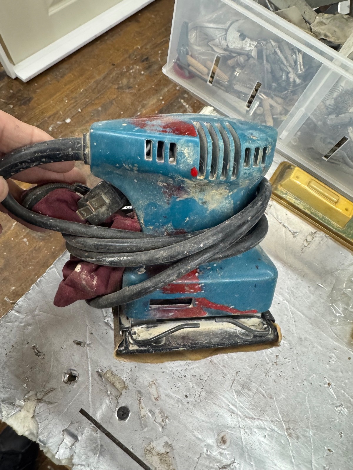 MAKITA Corded Finishing Hand Palm Sander BO4550 1/4 Sheet, Tested, Works