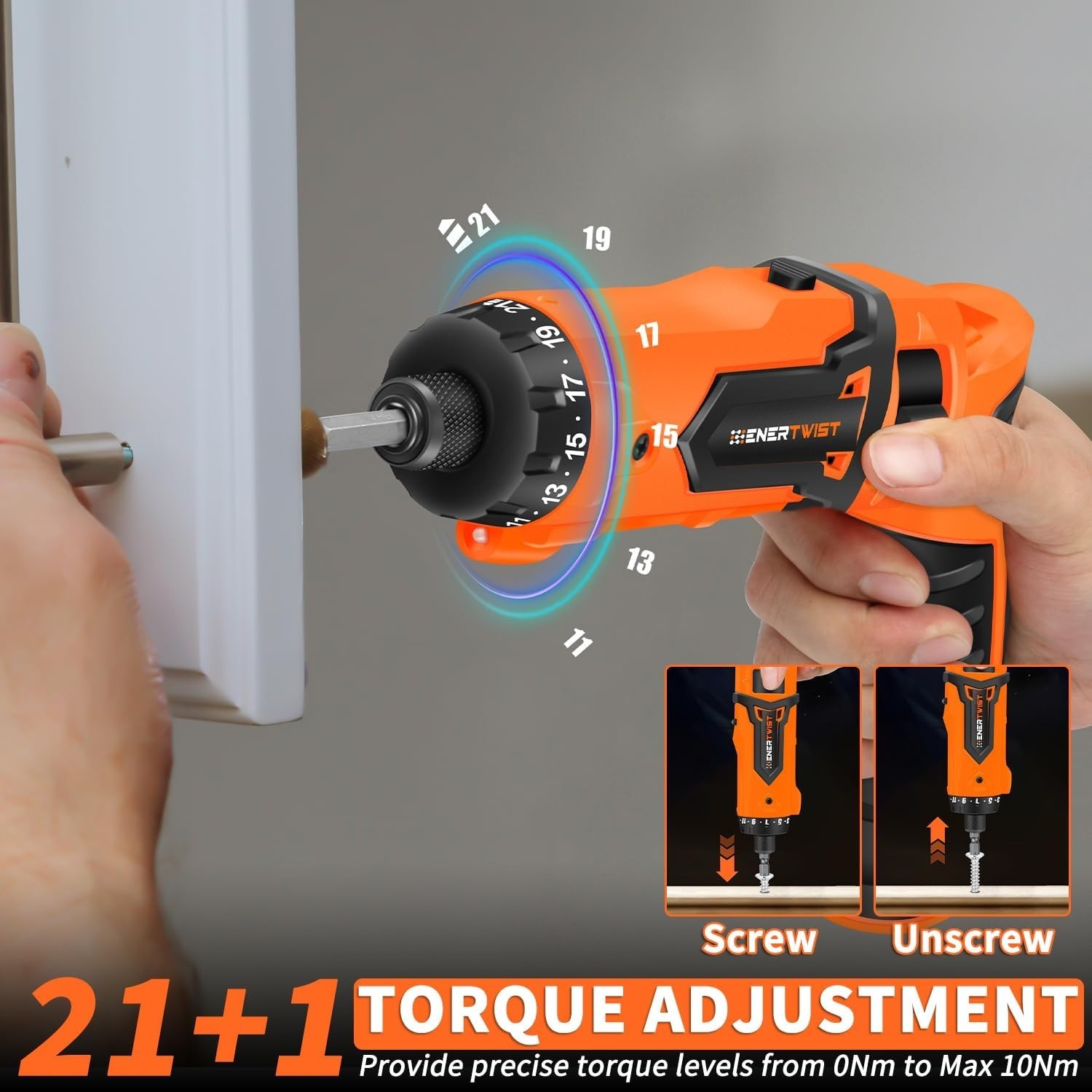 8V Cordless Screwdriver, 82 Accessory Kit, Max 10Nm 21+1 Cluth | Rechargeable…