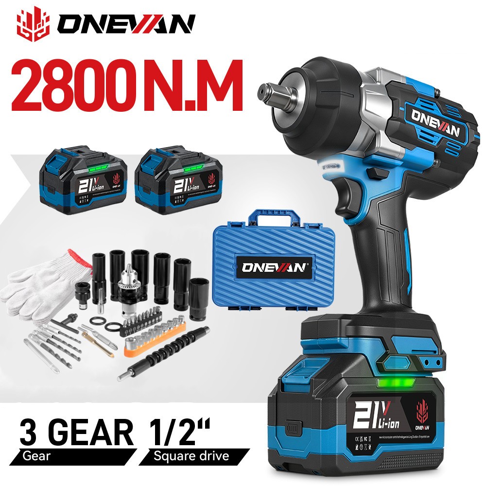 2800Nm Cordless Impact Wrench Brushless High Torque Gun 1/2&Prime; For Makita Battery
