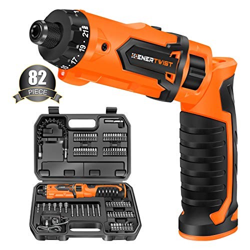 Cordless Screwdriver, 8V Max 10Nm Electric Screwdriver 82PCS 8V ORANGE