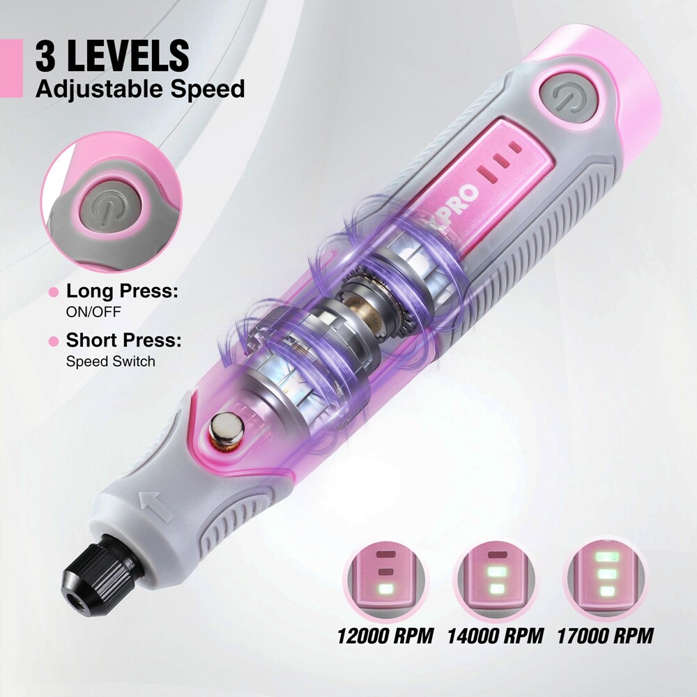 3 Speeds Rechargeable Cordless Rotary Tool Kit Mini Rotary Tool 71pc Accessories