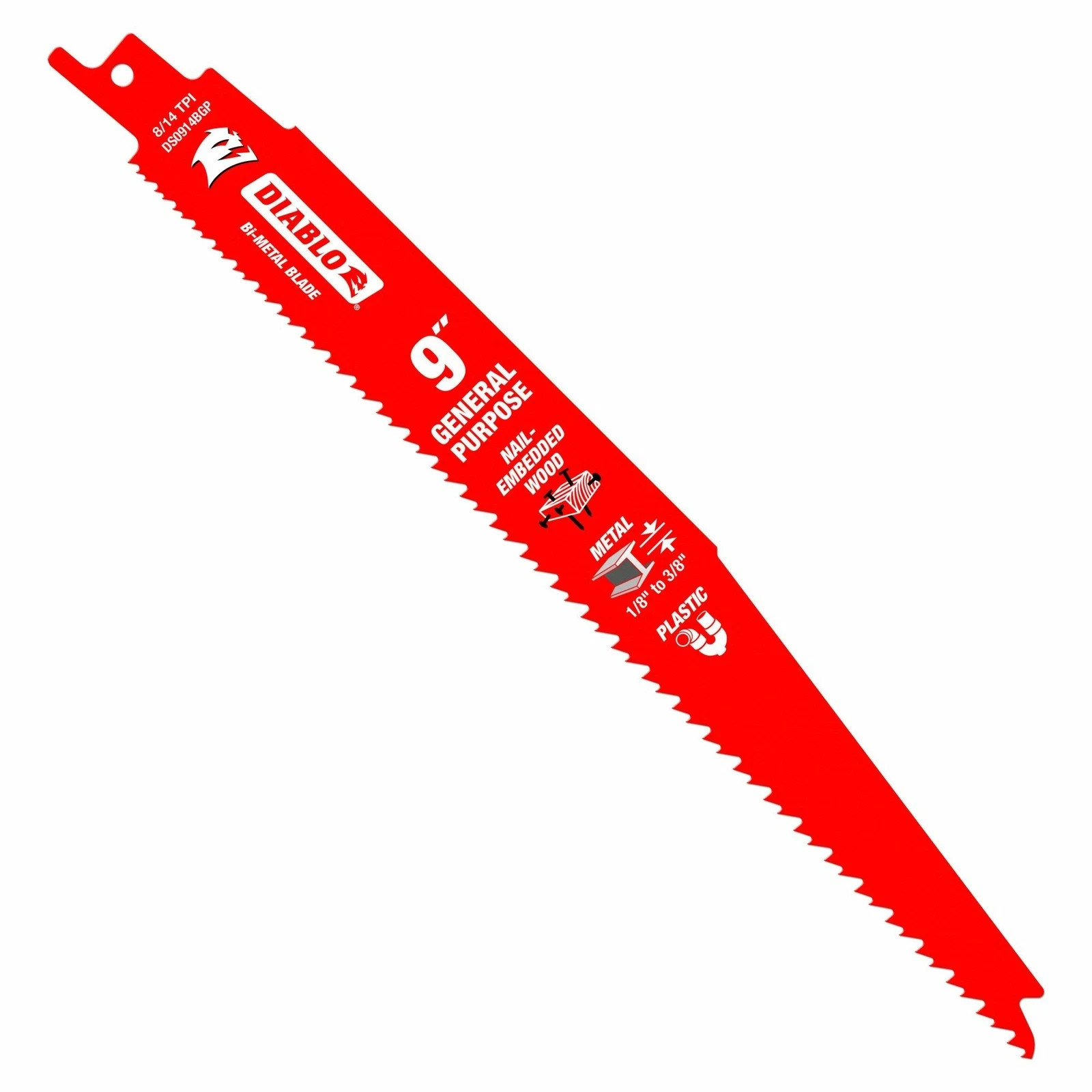 Diablo DS0914BGP25 9&Prime; 8/14 TPI Bi-Metal Reciprocating Saw Blades (25 Pack)