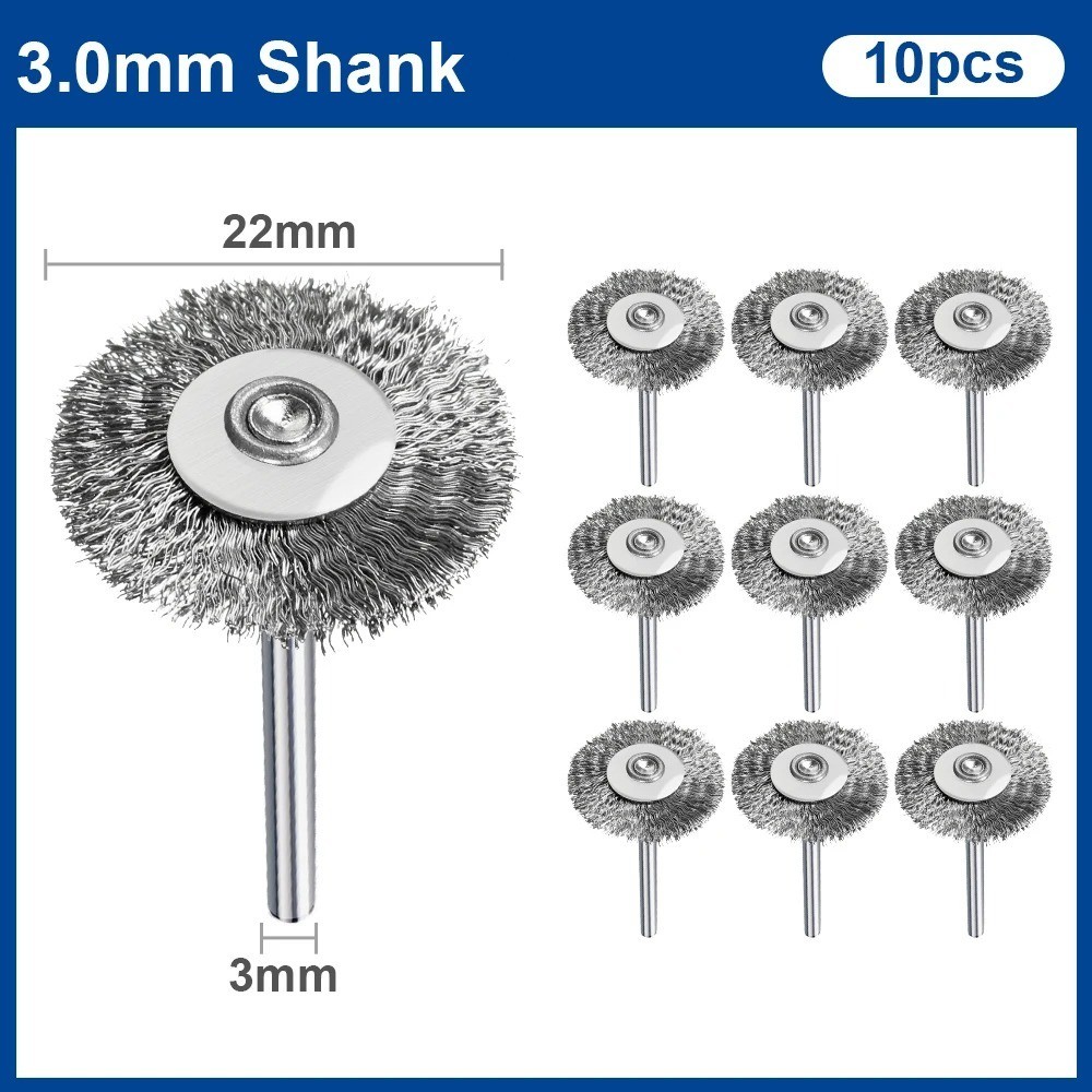 10/20PCS Rotary Wire Brush Set 22mm Brass Steel Nylon for Dremel Mini Drill USA