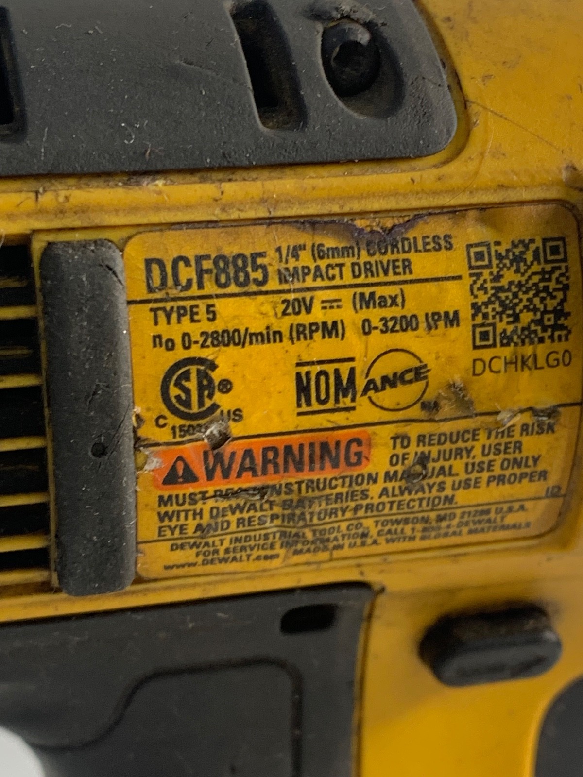 DeWalt DCF885 – 20V MAX* Cordless 1/4 in. Impact Driver (Tool Only)