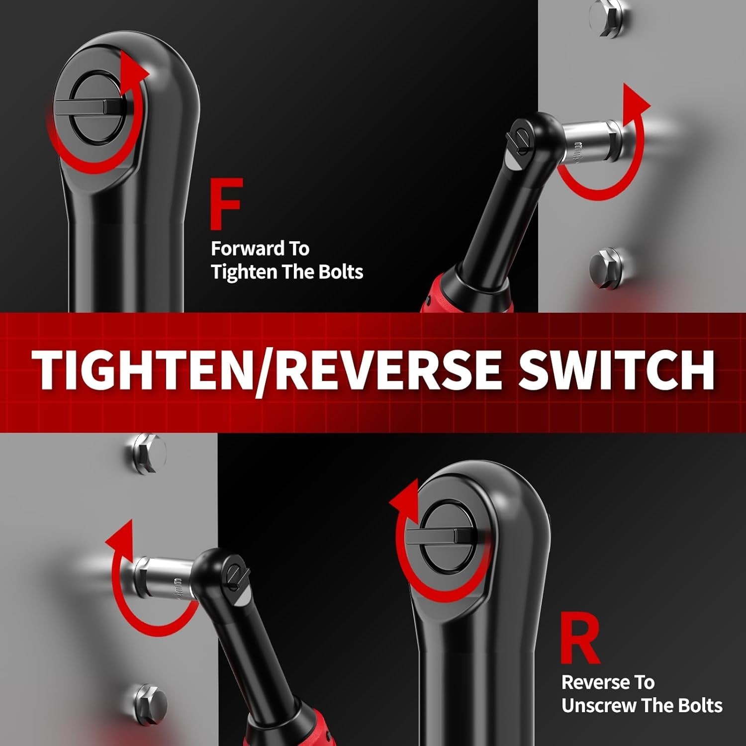 Variable Speed 16.8V Cordless Ratchet Wrench with Built-In LED and Fast Charger