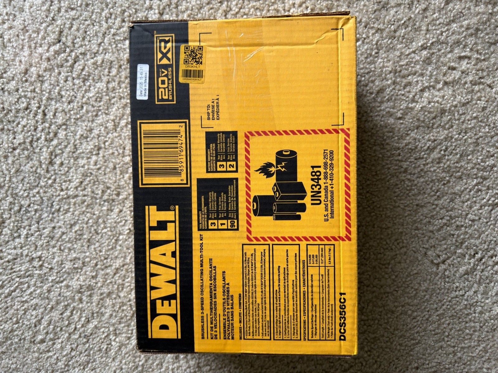 NEW DeWALT DCS356C1 20V MAX XR Brushless Oscillating Multi-Tool Kit