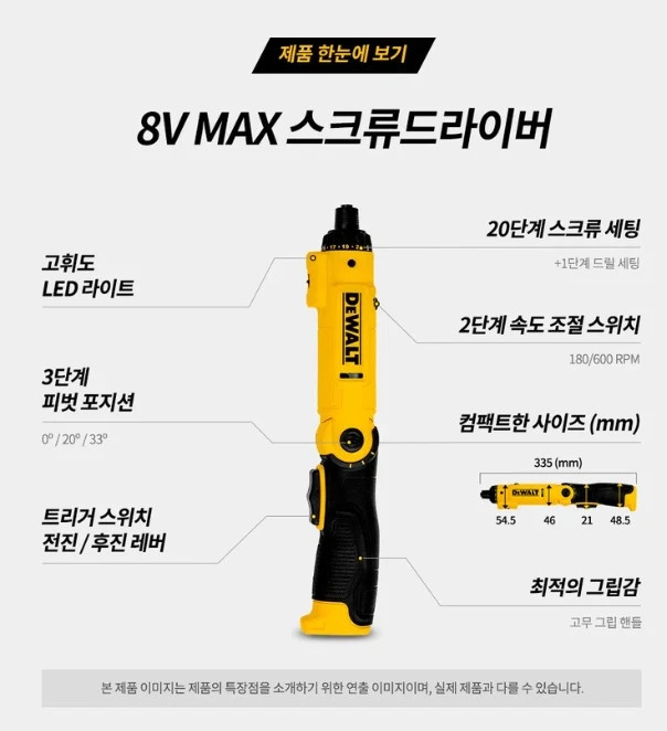DeWALT DCF008 8V MAX Cordless Electric Screwdriver Kit 45-Piece Compact Set