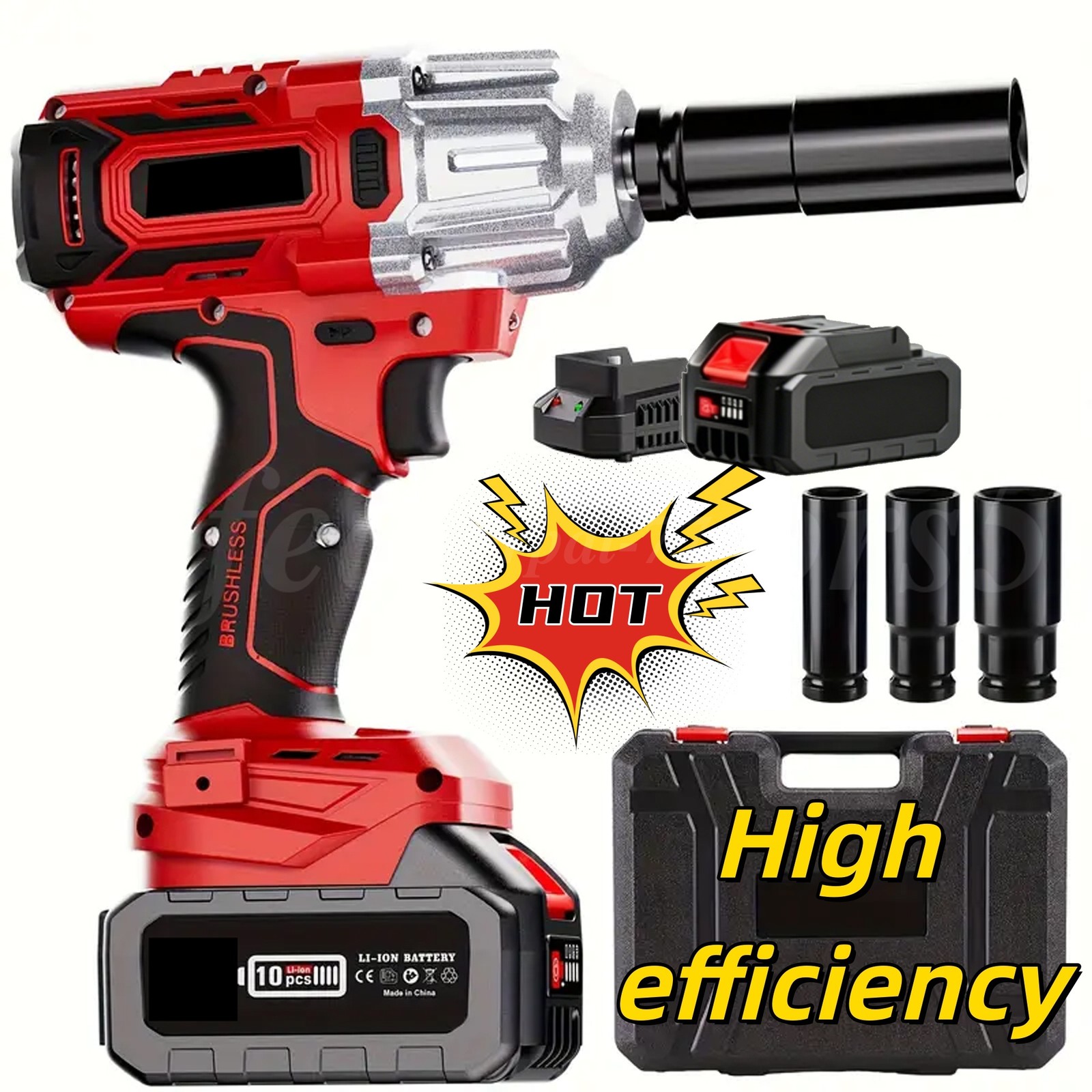 20V Cordless Harmmer Drill 1/2&Prime;in Brushless Electric Impact Wrench With Battery