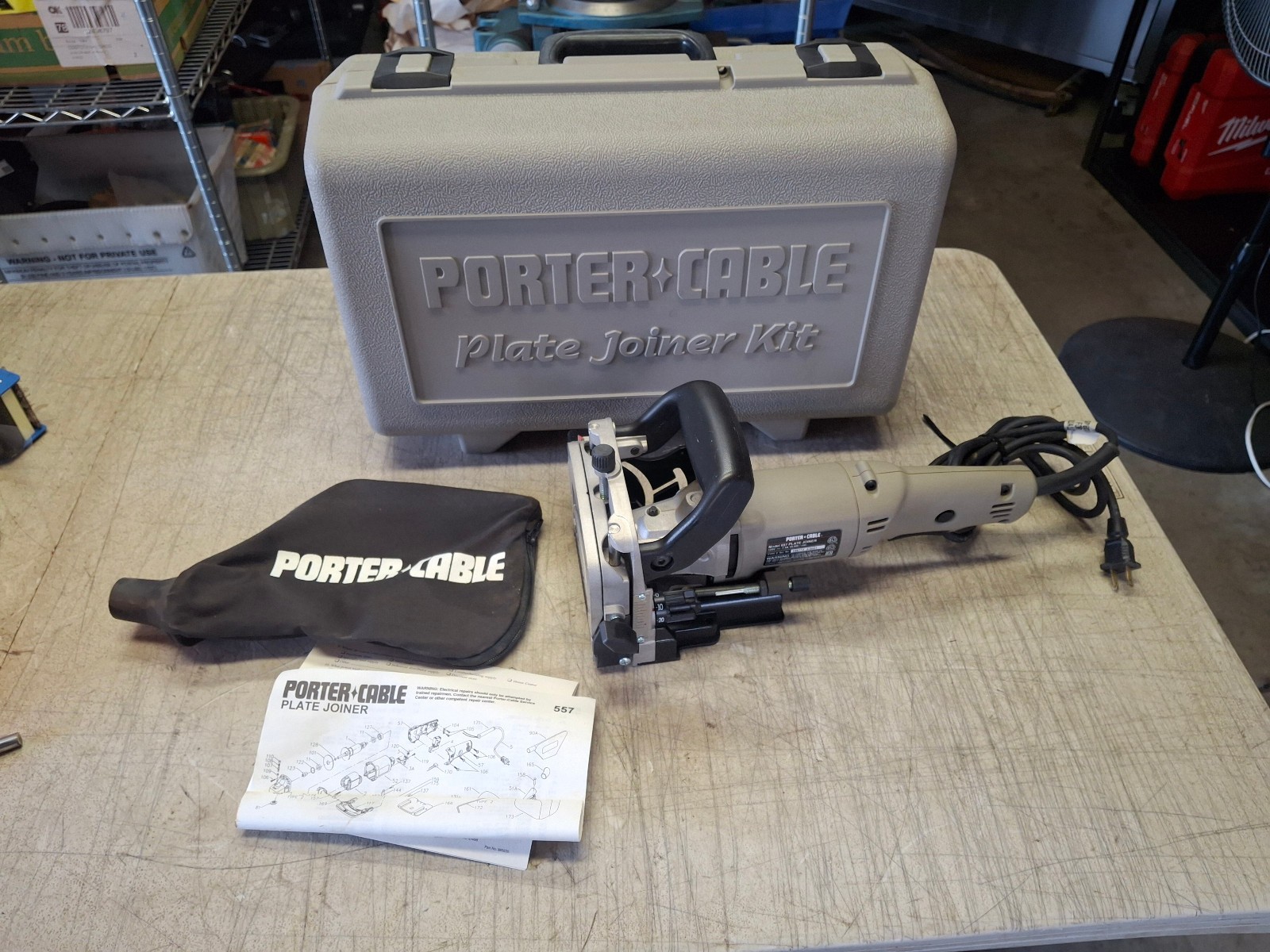 PORTER-CABLE 557 “Biscuit” Plate Joiner with Case Great Condition