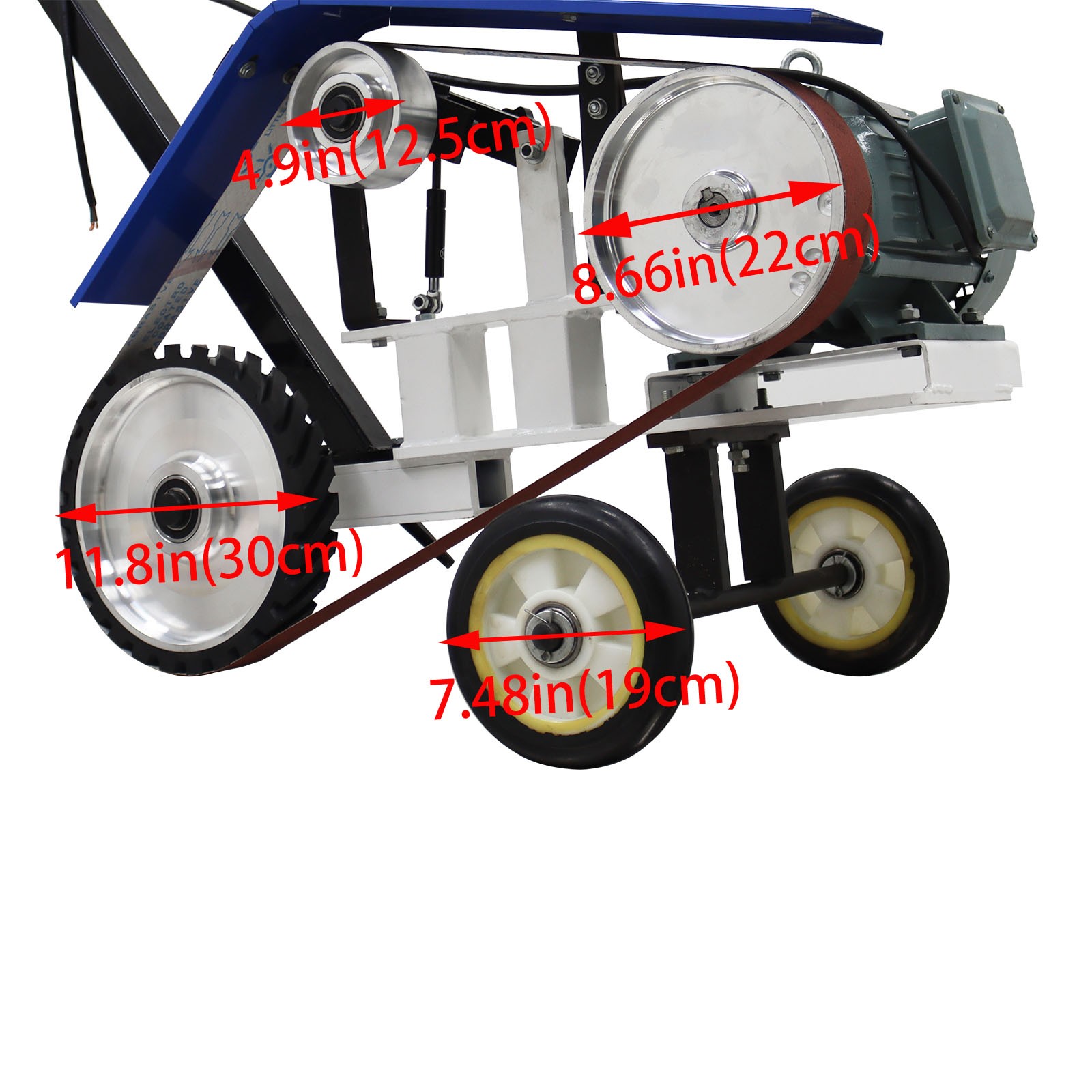 74.8-82in Hand Push Type Belt Sander Machine Belt Grinder Sander 220V 2800R/min