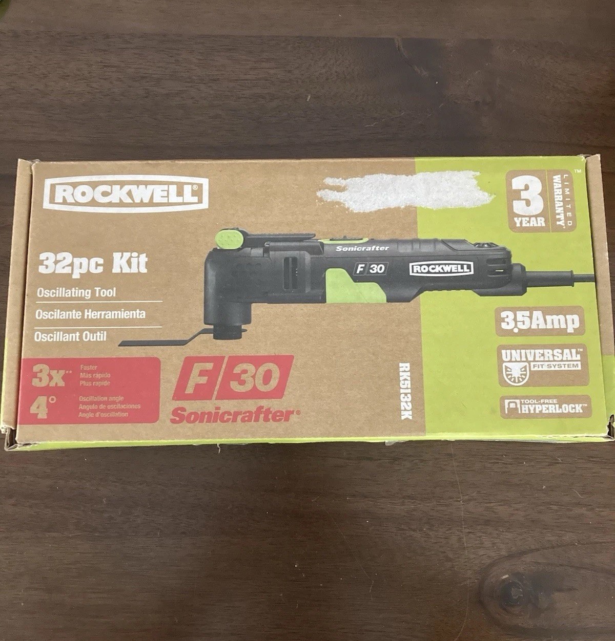 Rockwell Sonicrafter F30 RK5132K Oscillating Tool 32 Pc Kit 3.5A Bag New Box