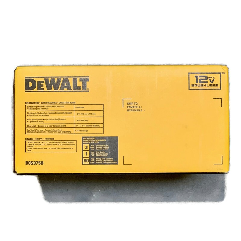 DEWALT DCS375B 12 Volt MAX 1-3/4&Prime; Brushless 12V Cordless Bandsaw TOOL ONLY