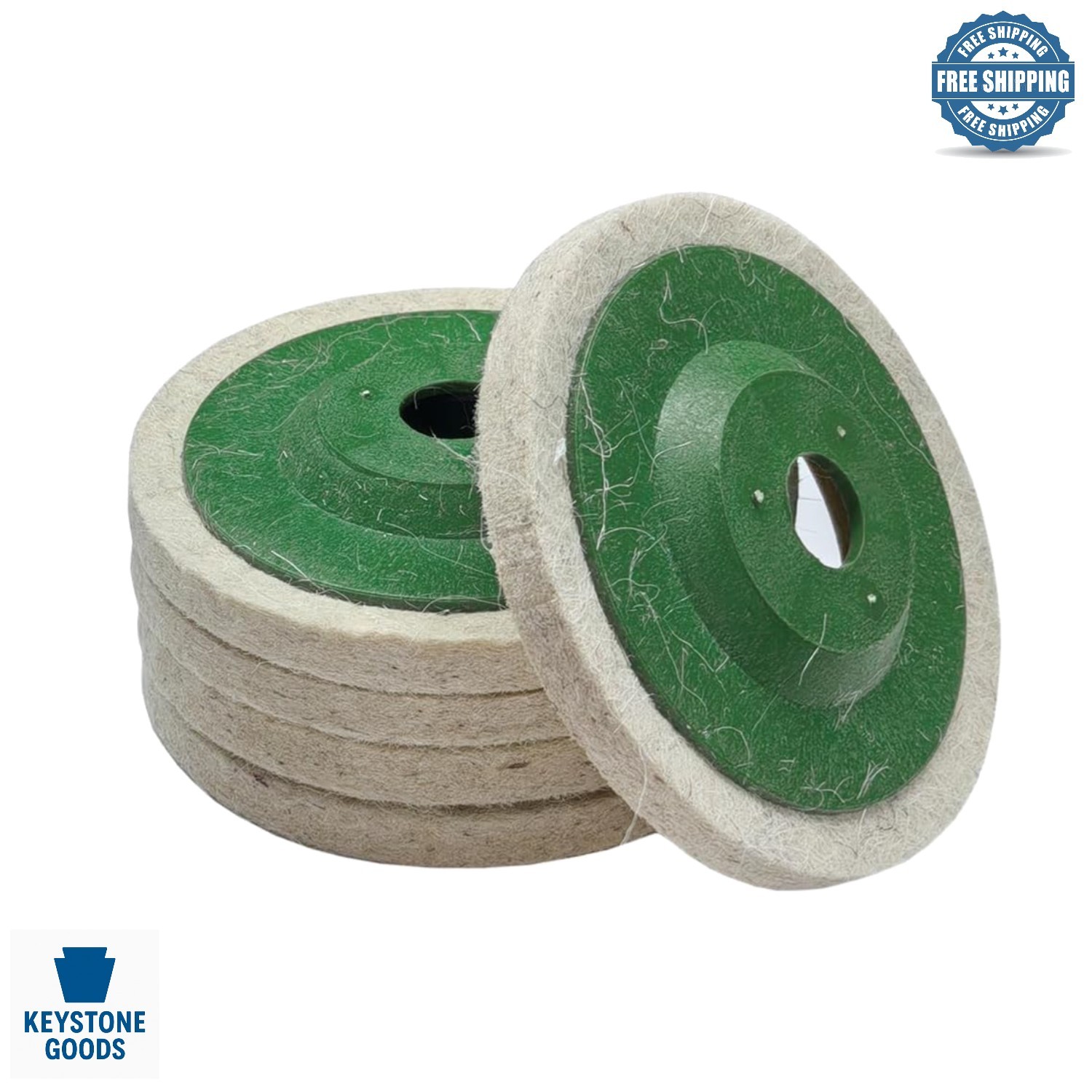 5PCS 4-Inch Wool Felt Buffing Pads for Metal, Marble, Wood, and Car Polishing