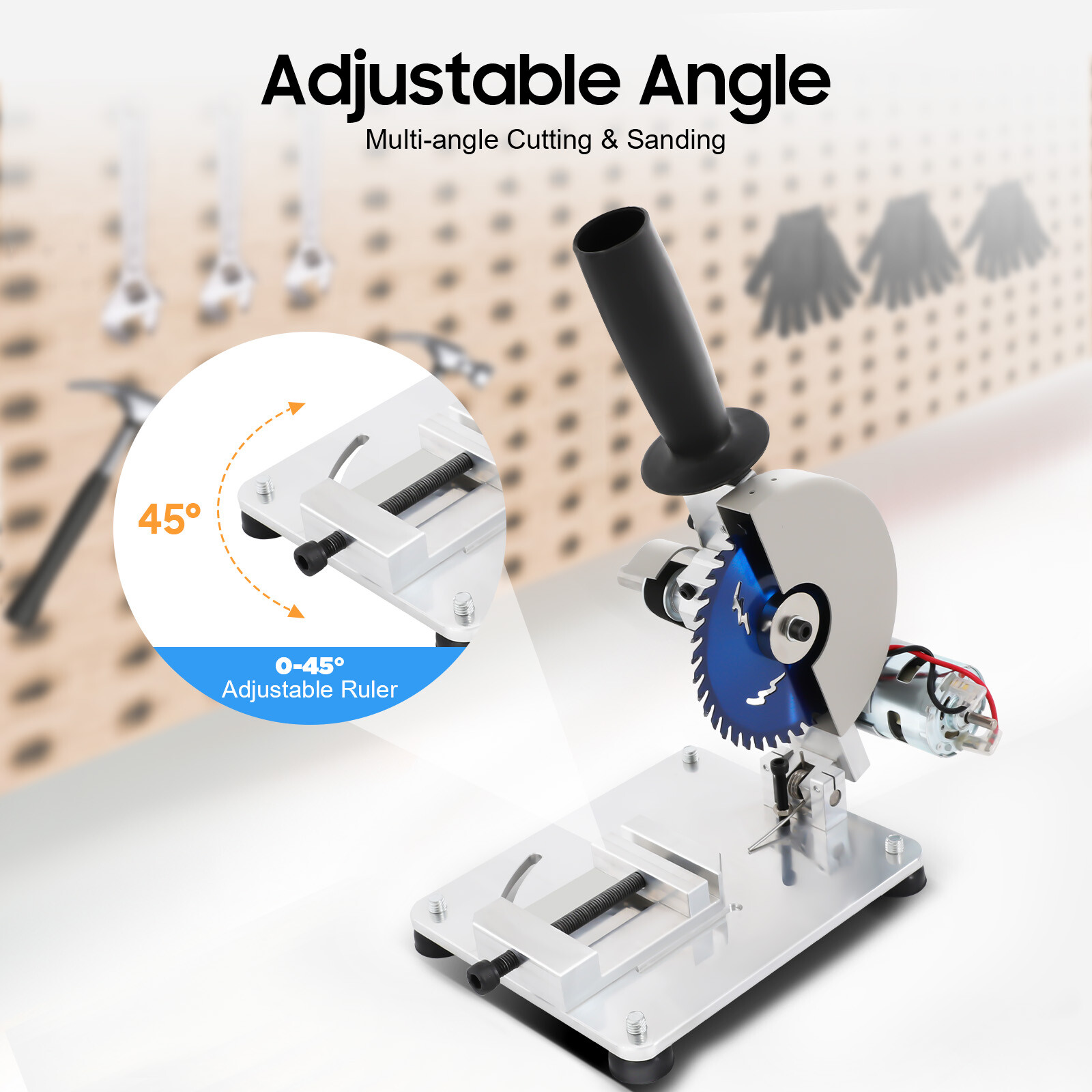 Mini Table Saw 4in 0-45° Miter Saw Portable Small Hobby Chop Saw Cutting Machine