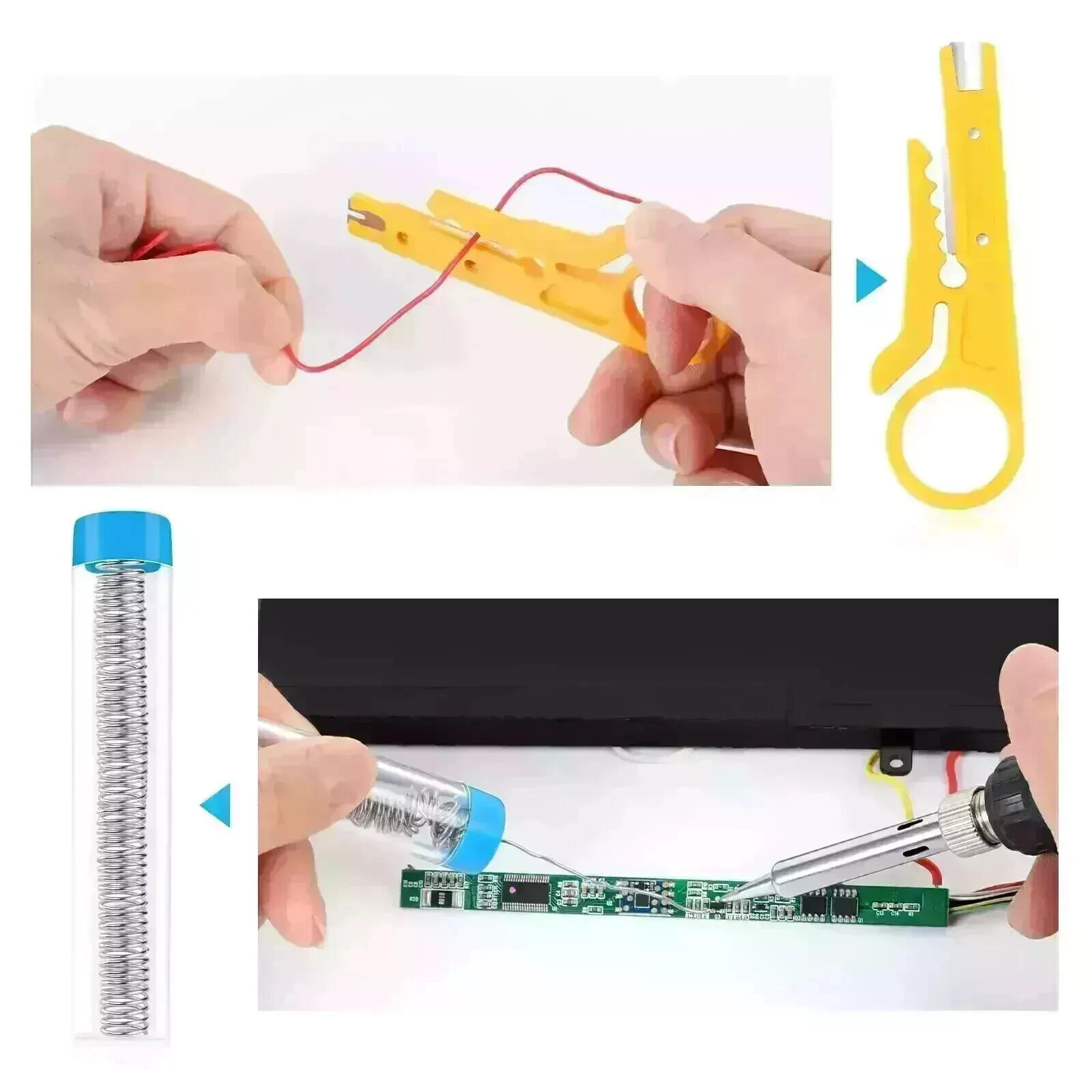 80W Electric Soldering Iron Welding Gun Tool Kit Wire Desoldering Braid Pump Tip