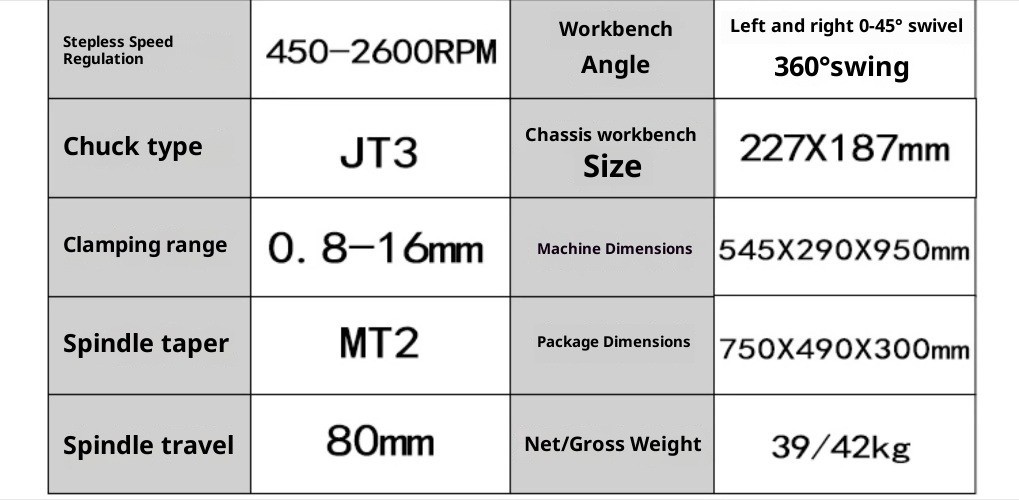 12-inch Stepless Speed Control Bench Drill with Digital Display for Woodworking