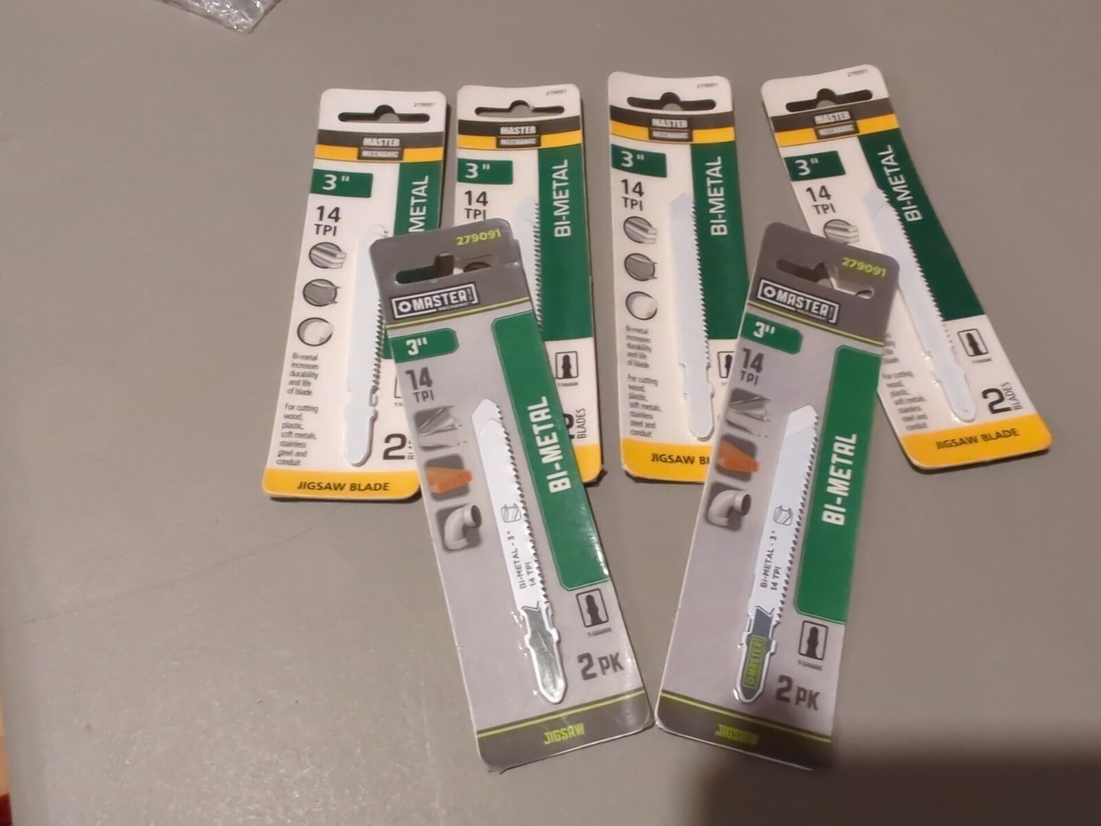Master Mechanic 279091 White 14-TPI T-Shank Bi-Metal Jigsaw Blade 3&Prime; 12 Pcs