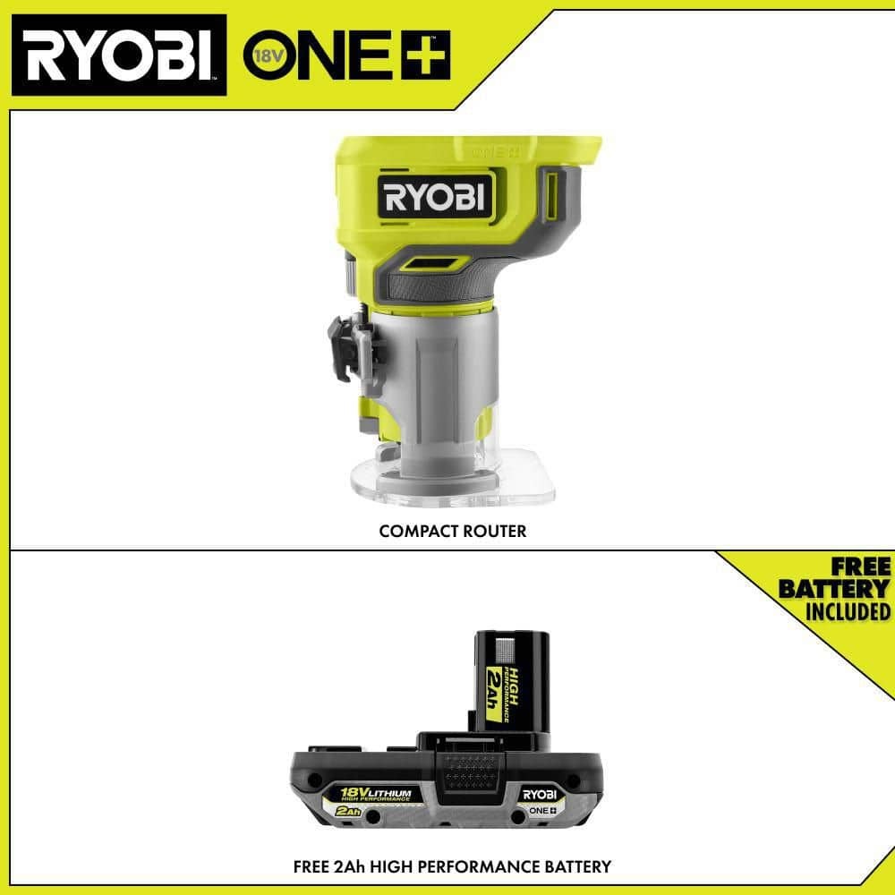 ONE+ 18V Ryobi Fixed Base Router with 2 Ah Battery