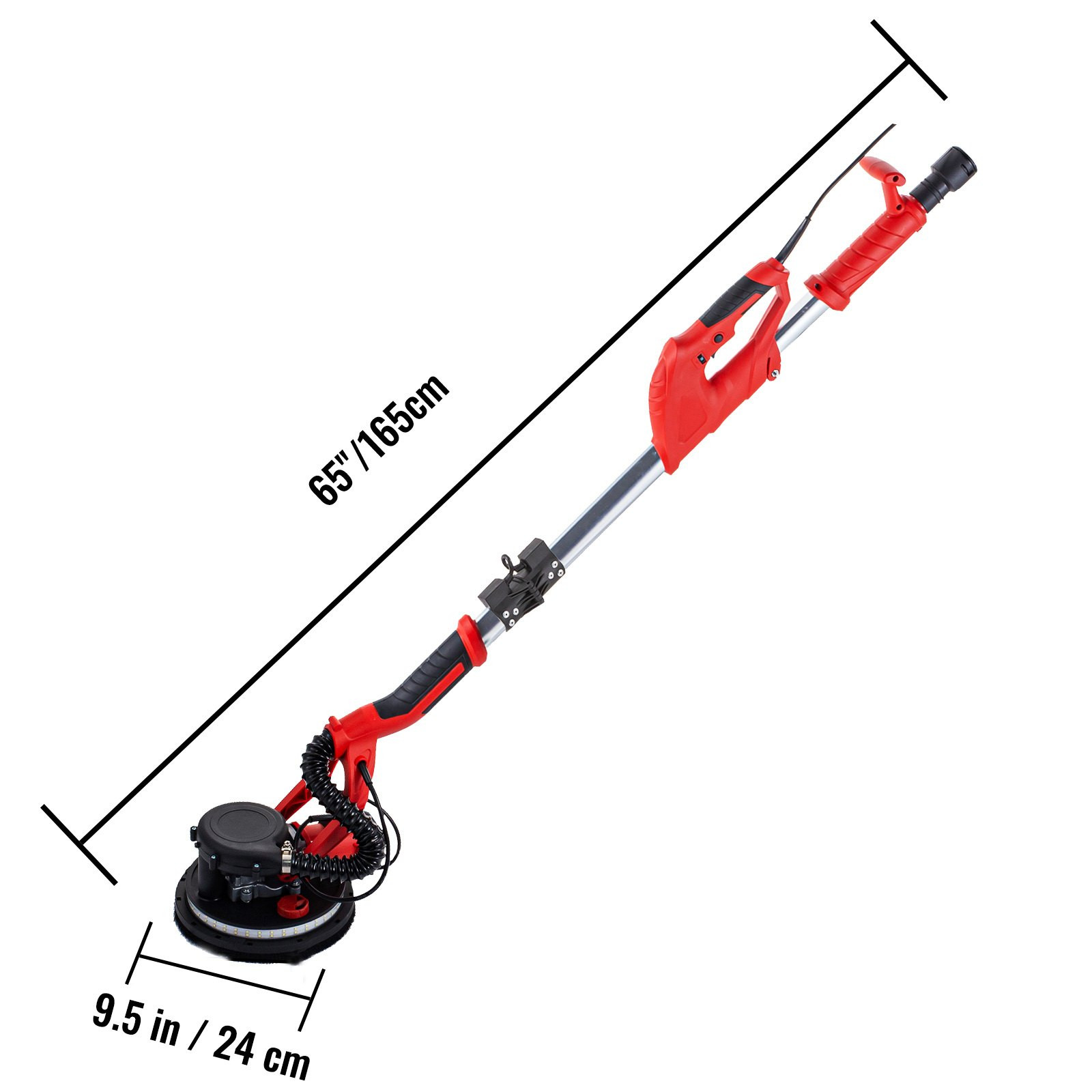 850W Drywall Sander 800-1750RPM Variable Speed LED Vacuum Bag Telescopic Handle