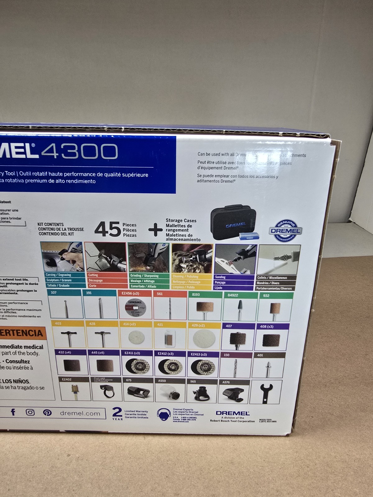 Dremel 4300 1.8 Amp Variable Speed Corded Rotary Tool Kit With 45 Accessories