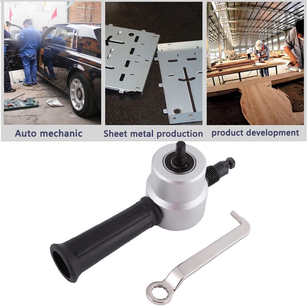 Double-Head Metal Sheet Nibbler Cutter Saw Power Drill Attachment Cutting Tool