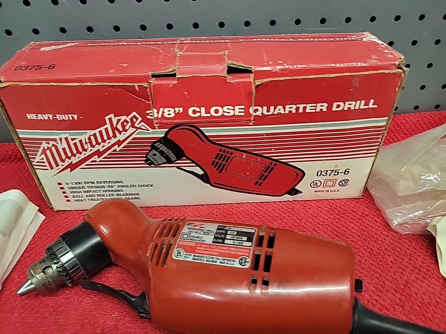 Milwaukee 3/8&Prime; Close Quarter Angle Drill Model 0375-1 Corded Electric USA 🇺🇸