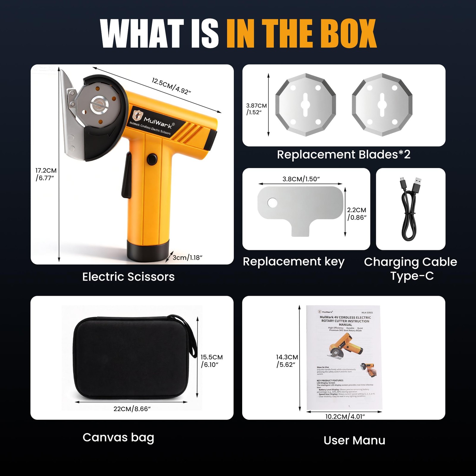 Mulwark Cardboard Cutter Electric 4.2V Electric Scissors Cordless Led Display
