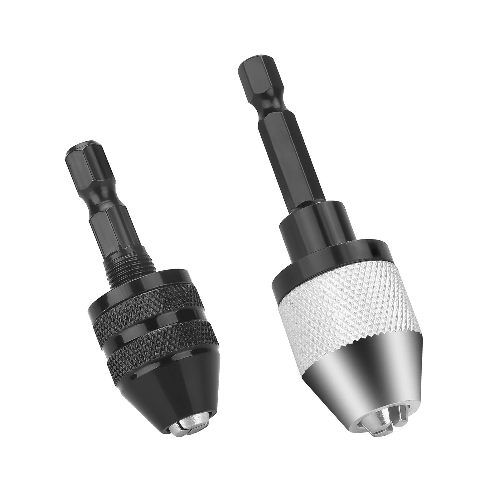 2x Keyless Drill Chuck Adapter 1/4&Prime; Hex Shank For Power Screwdriver Quick Change