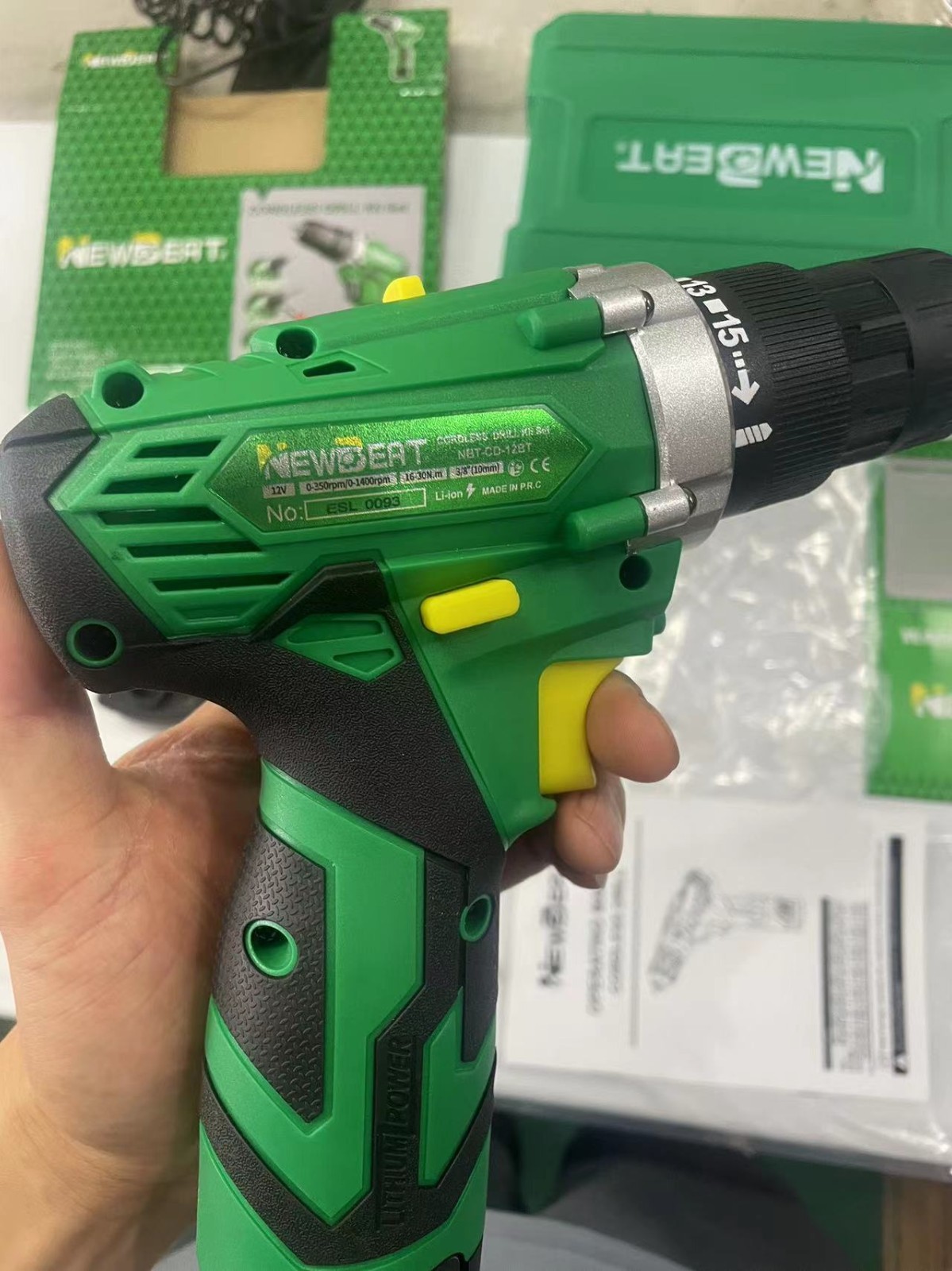 Rechargeable Drill 12V Battery Flexible Shaft 10 Mini Bits LED Work Light Kit
