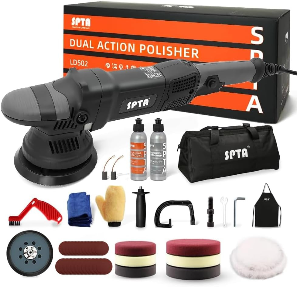 Buffer Polisher, 5-Inch 125Mm Dual Action Random Orbital Car Polisher,Car Detai
