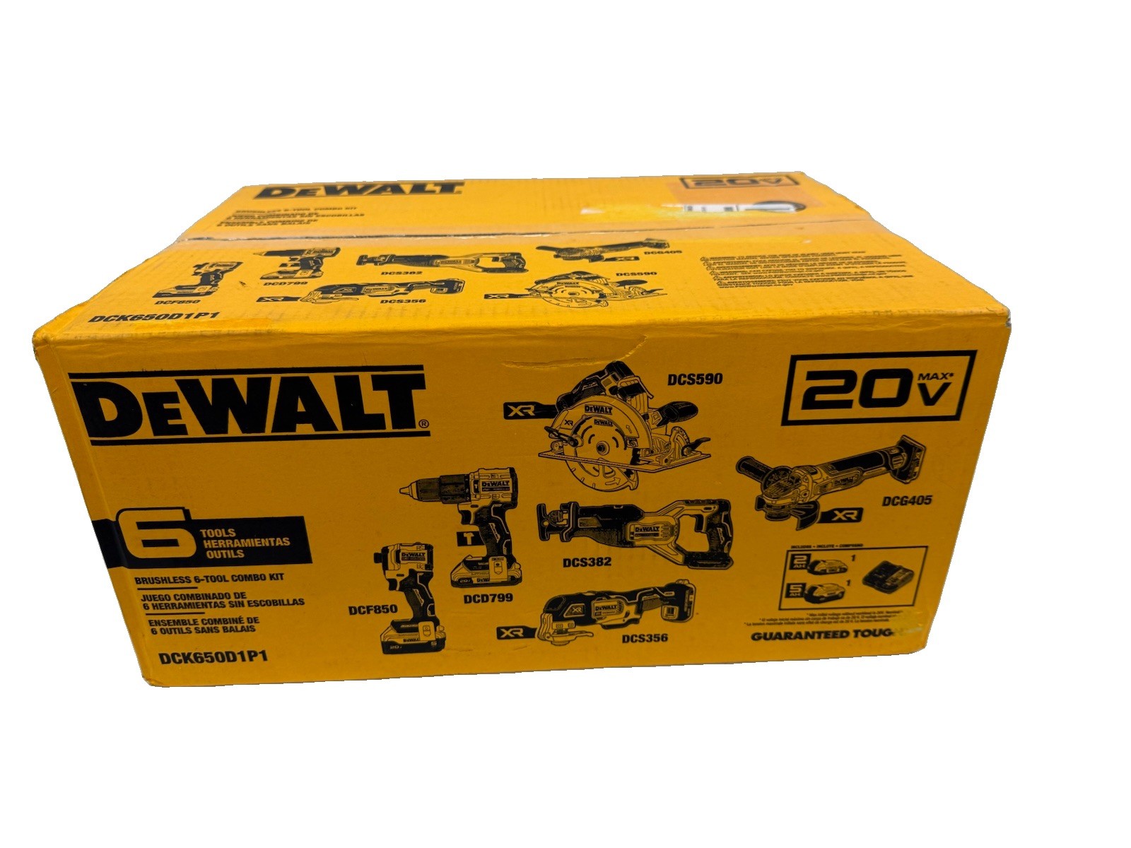 DEWALT 20V MAX Brushless 6-Tool Combo Kit DCK650D1P1 Brand New Factory Sealed