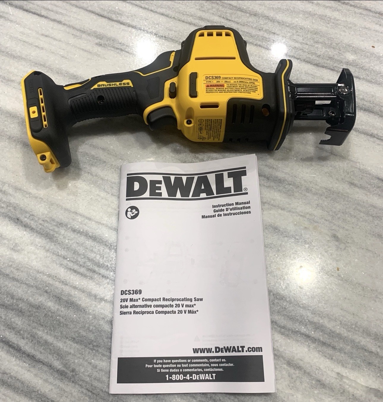 Brand New DCS369B DEWALT ATOMIC 20V MAX Cordless One-Hand Reciprocating Saw