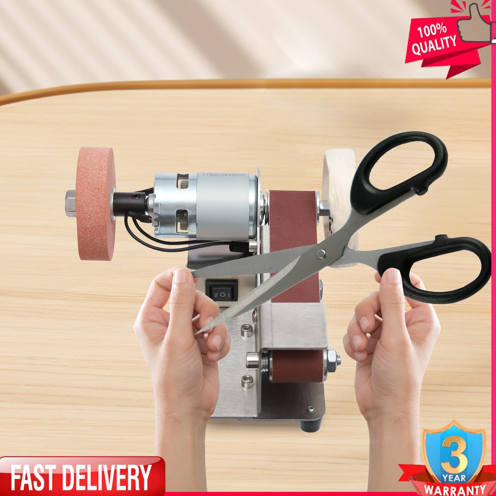 Electric Belt Sander Small Belt Sander 7-Stage Adjustable Polisher 150W