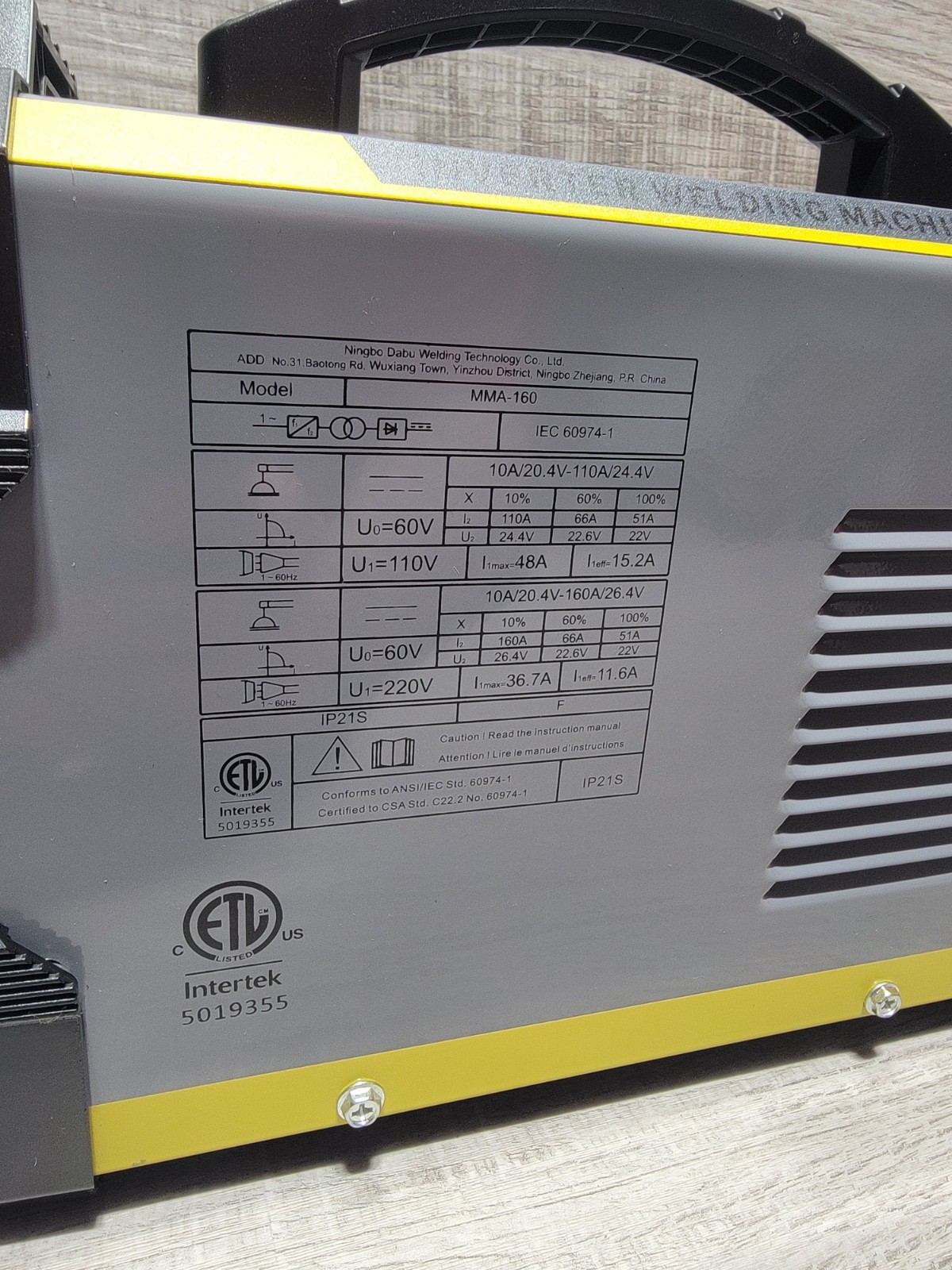 160A MMA Welder With Digital Display Electrode Holder & Work Clamp 110/220 NEW
