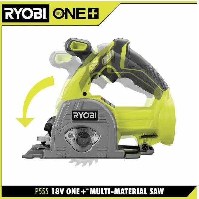 Ryobi 18V ONE+ 3-3/8&Prime; Multi-Material Plunge Saw P555 *Bare Tool* #3841