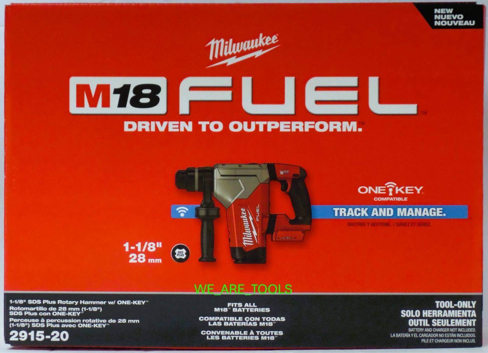 NEW In Box Milwaukee 2915-20 M18 FUEL 1-1/8&Prime; SDS Plus Rotary Hammer w/ ONEKEY