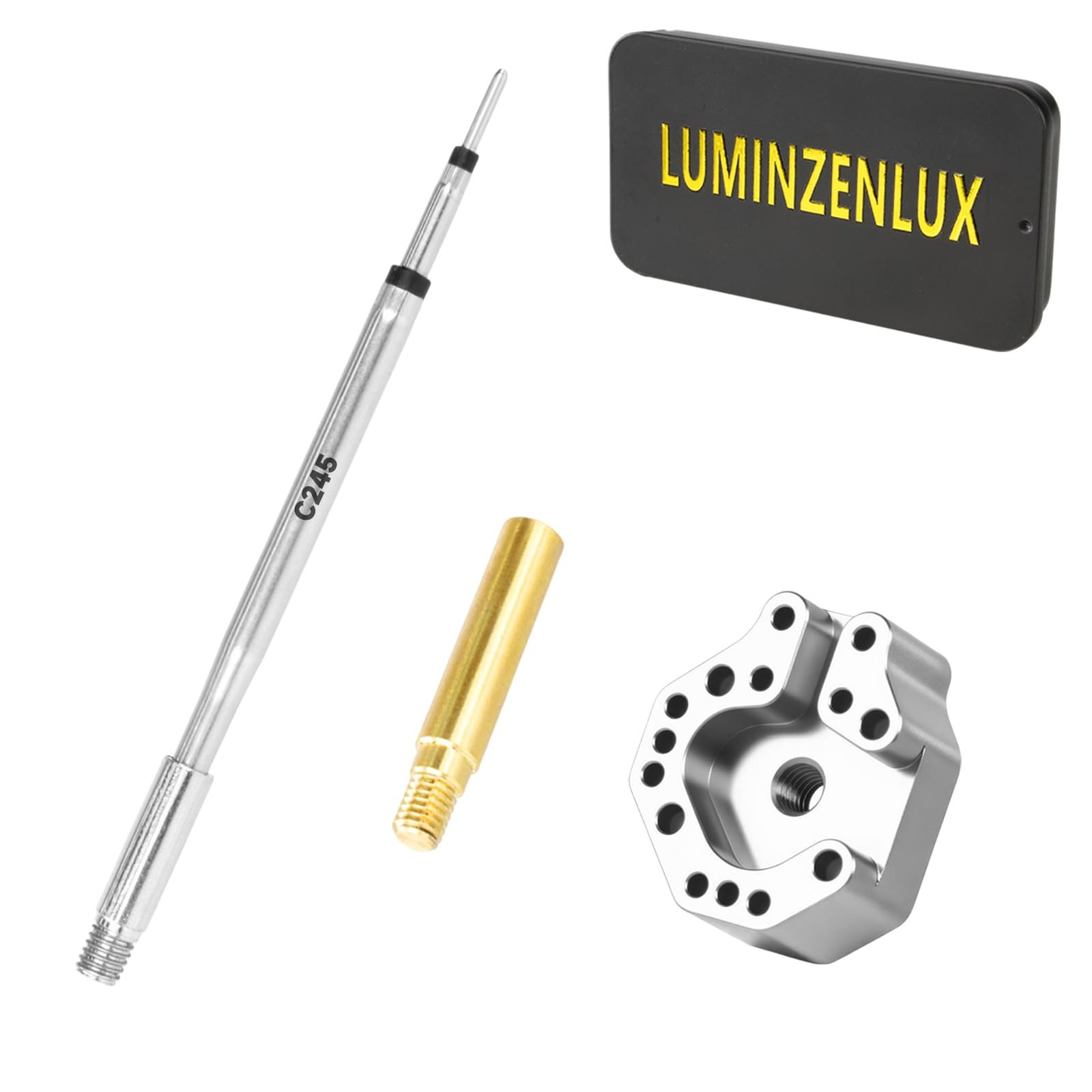 Joystick Soldering Iron Tip Kit with C245 & 936 Adapters â€“ Multi-Hole Chrome-.