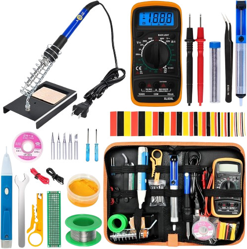 Cautin Para Soldar Estaño Electrico 110v Kit con Puntas Bomba de Desoldar US-80W