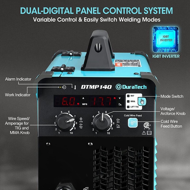 DuraTech 140Amp 3 IN 1 Mig Welding Machine Stick Welder Flux Core Mig Welder NEW