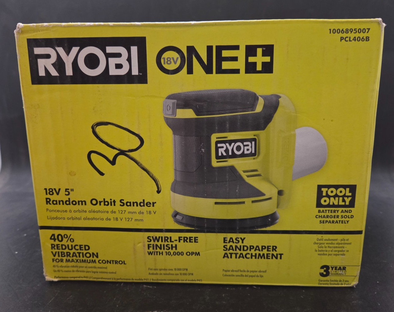 Ryobi PCL406B ONE+ 18V Cordless 5 in. Random Orbit Sander W/ Dust Bag BRAND NEW!