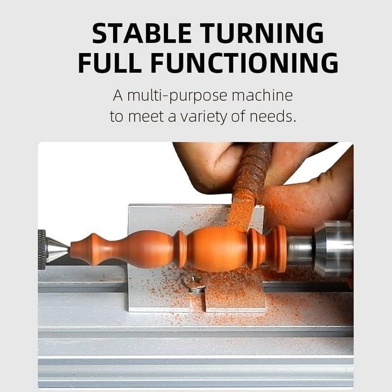 Mini Wood Lathe Machine: Compact, 7-Speed Tool for DIY Woodworking Excellence
