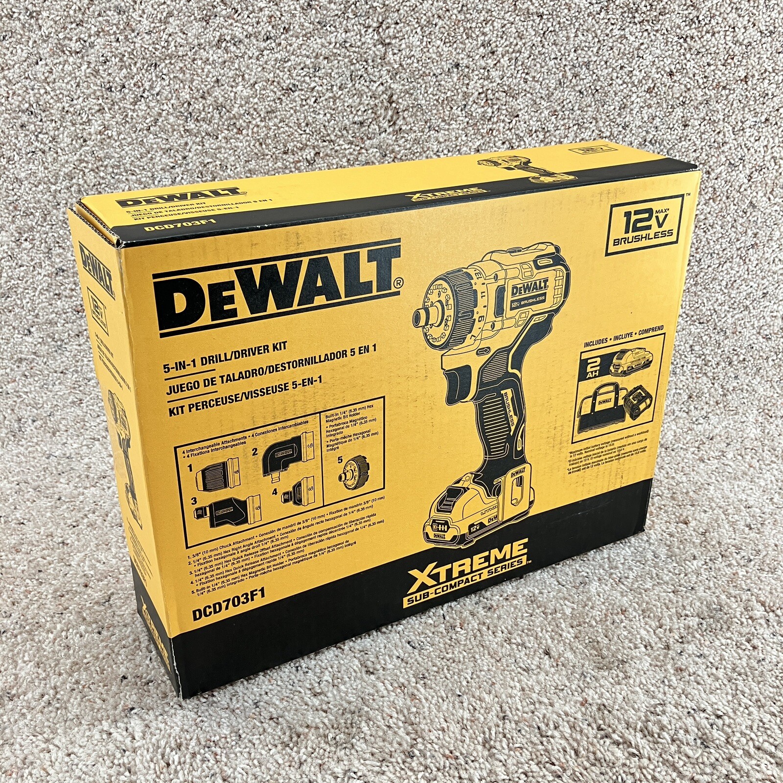 BOX ONLY for DEWALT XTREME 12V MAX Brushless Cordless 5-in-1 Drill/DriverDCD703F