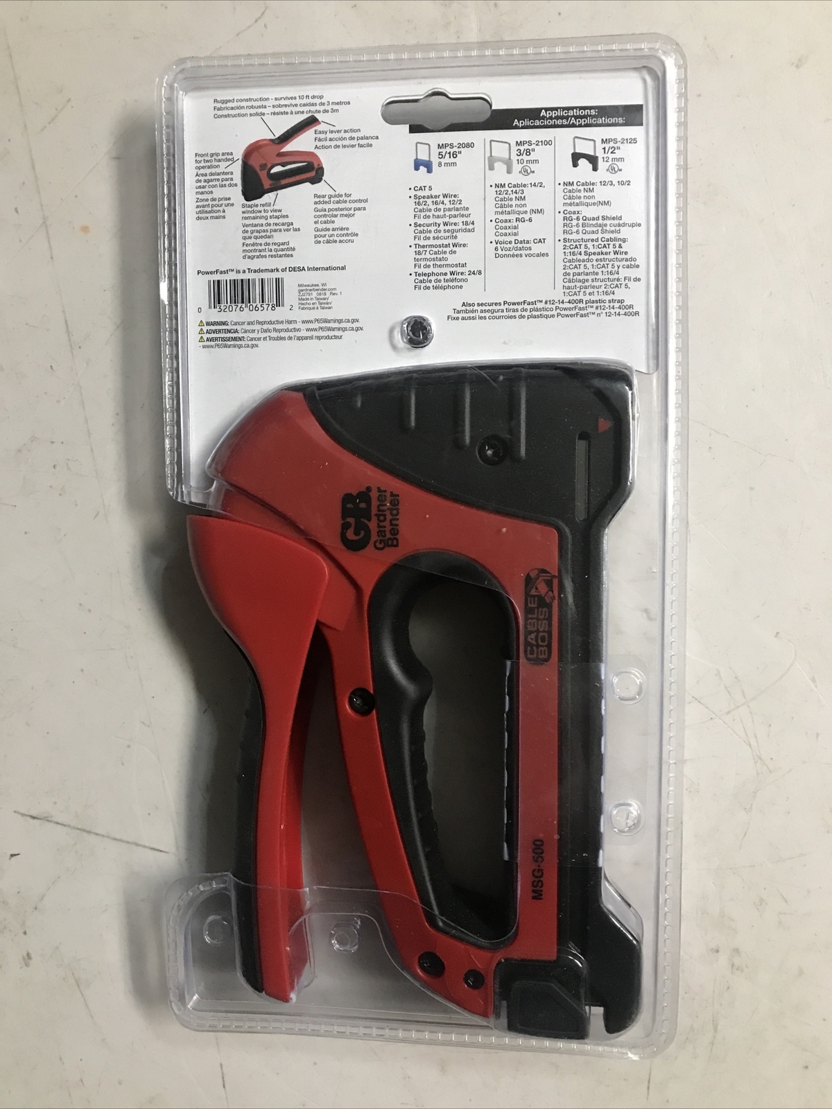 GB Gardner Bender MSG-501 Cable Boss Professional Grade Staple Gun| Wire & Cable