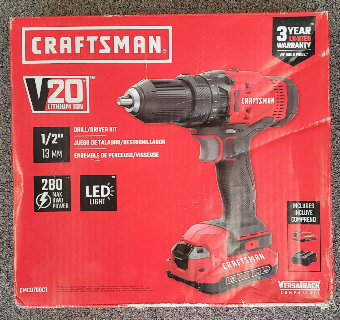 CRAFTSMAN V20 20V Cordless Drill Driver CMCD700C1