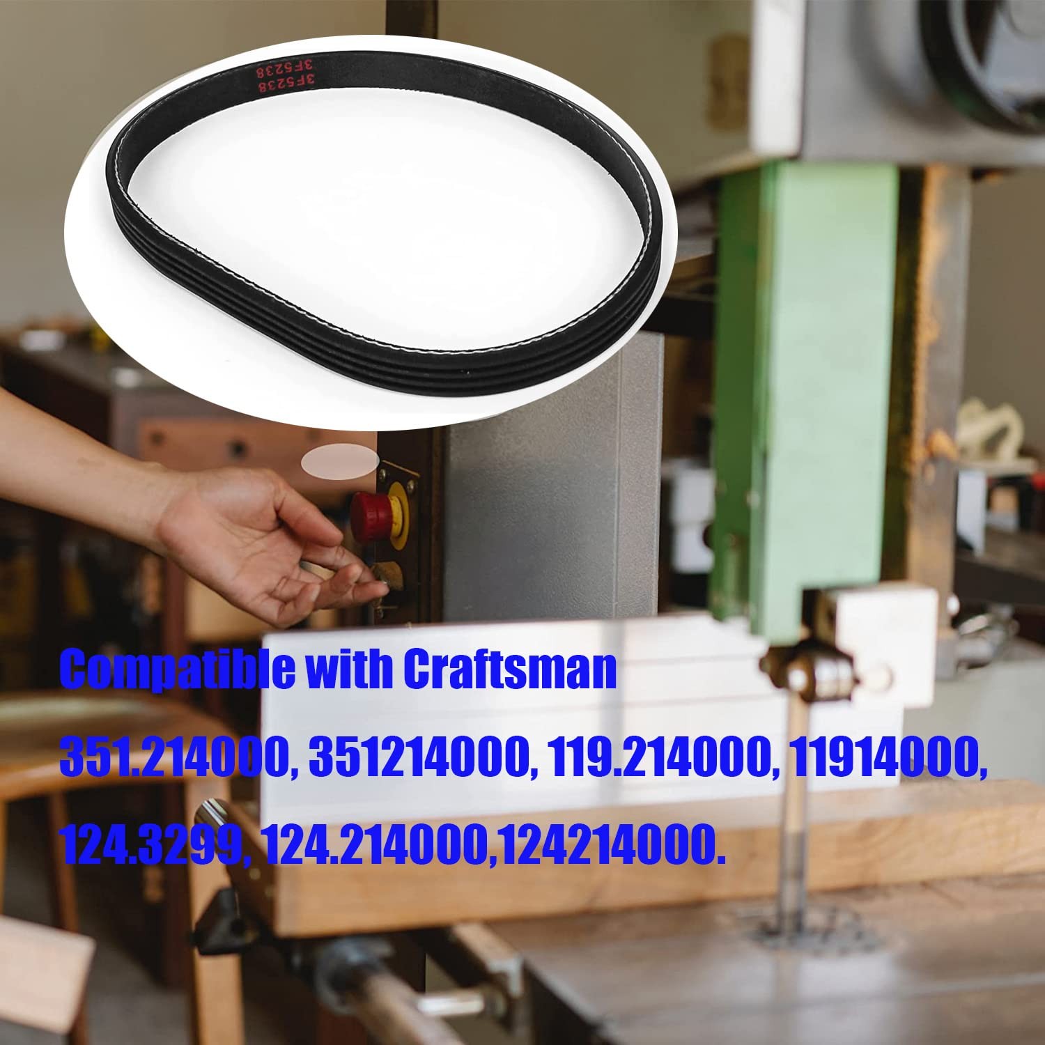 119214000 Bandsaw Drive Belt for Craftsman 10 Inch Band Saw 1/3 HP Motor 1-JL220
