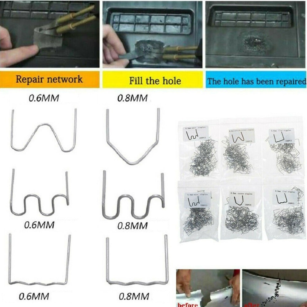 500PCS 0.6/0.8mm Hot Stapler Staples For Car Bumper Plastic Welder Repair Kit